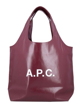 A.P.C. Ninon Logo Printed Top Handle Bag