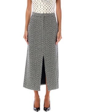 Self-Portrait Herringbone Midi Skirt