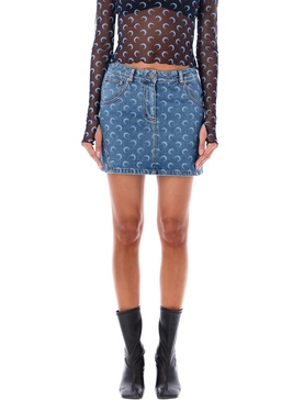 Marine Serre Moon Denim Mini Skirt