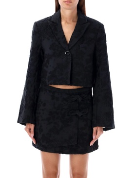 Ganni Cropped Blazer Jacquard