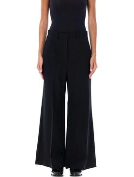 Low Classic Wide Wool Trousers in Black