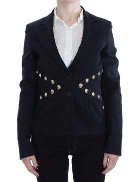 Exte Cotton Stretch Gold Studded Blazer Jacket