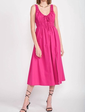 celia midi dress in magenta