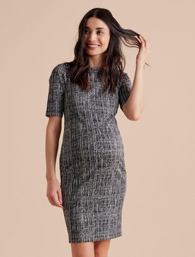 textured ponte maternity dress