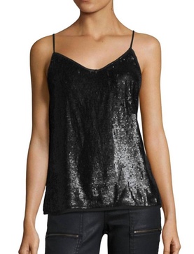 gowa sequin top in black