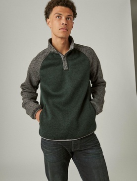 men's los feliz fleece color block mock neck