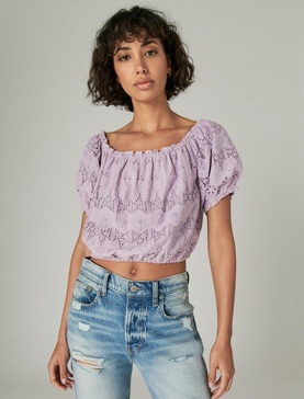 womens off the shoulder lace crop top