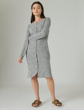 women's cloud jersey ribbed long cardigan