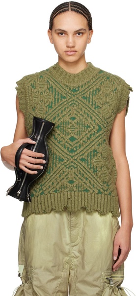 Khaki Jacquard Vest