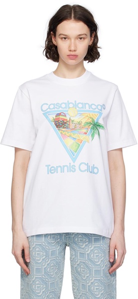 White Afro Cubism 'Tennis Club' T-Shirt