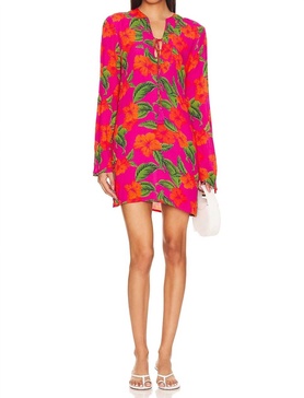 luana kaftan dress in hibiscus