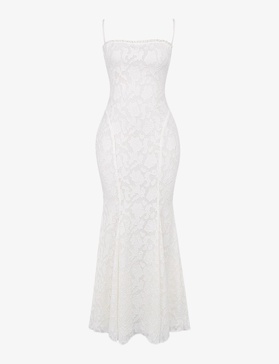 Joan burnout-pattern lace maxi dress