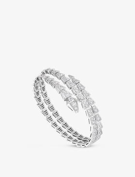 Serpenti Viper 18ct white-gold and 5.89ct brilliant-cut diamond bracelet