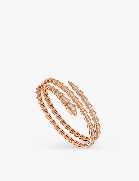 Serpenti Viper 18ct rose-gold and 5.42ct brilliant-cut diamond bracelet