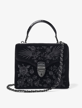 Mayfair hand-embroidered leather top-handle bag