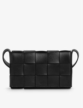 Cassette small Intrecciato leather cross-body bag