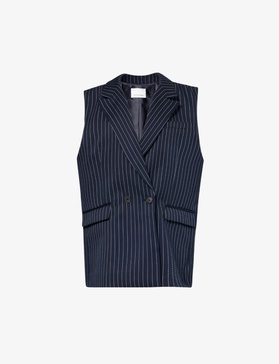 Shane pinstriped woven-blend waistcoat