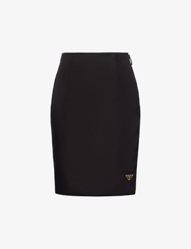 Re-Nylon brand-plaque high-rise recycled-nylon mini skirt