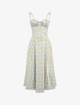 Carmen floral-print stretch-cotton midi dress