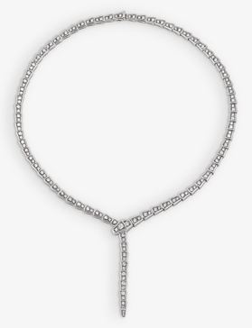 Serpenti Viper 18ct white-gold and 8.21ct diamond necklace