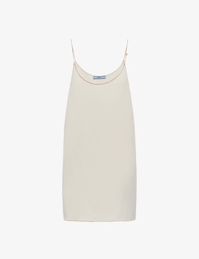 Sablé logo-charm woven mini dress