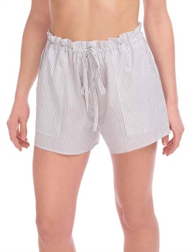 cotton voile pleated short in black & white