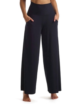 butter wide leg lounge pant in black