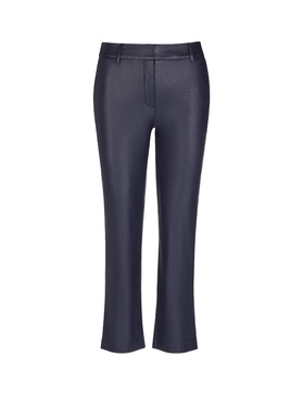 faux leather 7/8 trouser in navy