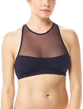 chick mesh racerback bra in black