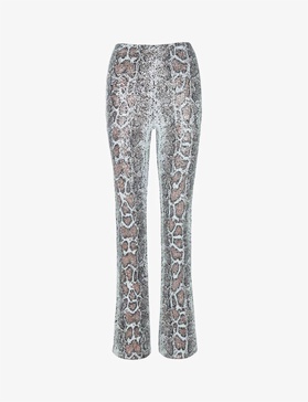 sequin animal flare legging in copper snake