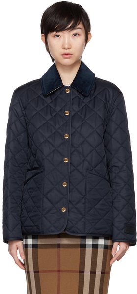 Navy Diamond Quilted Jacket