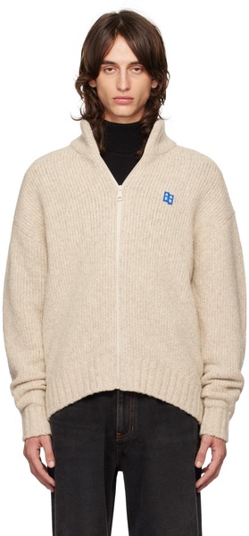 Beige TRS Tag 01 Zip-Up Sweater