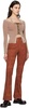 Orange Paneled Faux-Leather Trousers