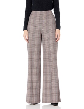 Ramy Brook Women's Flynn Sequin Plaid Wide Leg Pant