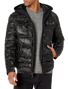 KARL LAGERFELD Paris Men's Short Puffer Jacket