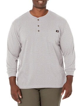 Dickies Men's Long Sleeve Heavyweight Henley