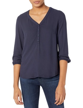 Amazon Essentials Women's 3/4 Sleeve Button Popover Shirt