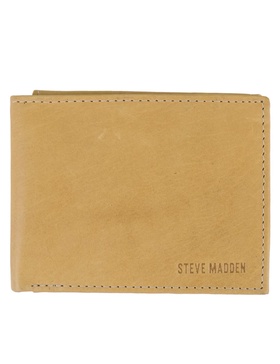 Steve Madden Men's Slim Leather Wallet with Extra Capacity Attached Flip Pockets