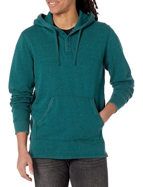 Lucky Brand mens Shasta Heather Button Hoodie Sweatshirt, Botanical Garden, Medium US