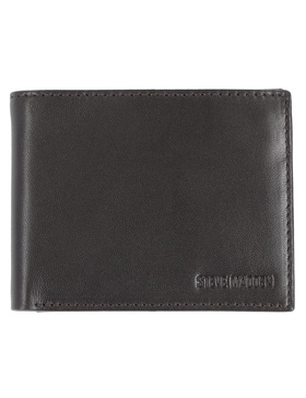 Steve Madden Men's Slim Leather Wallet with Extra Capacity Attached Flip Pockets