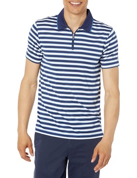 Brooks Brothers Men's Performance Stretch Short Sleeve Zip Polo Shirt