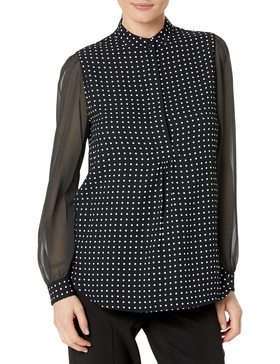 Anne Klein Women's Petite Popover Tunic-Combo Sleeves