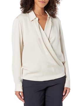 Theory Women's Ls Wrap Blouse