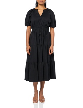 Anne Klein Women's Tiered Puff Sleeve Midi Dress