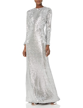 Tadashi Shoji Women's L/S Sequin Gown