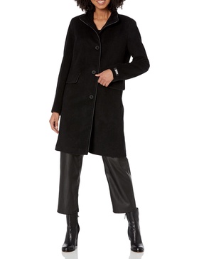 DKNY Women's High Collar Outwear Wool Jacket