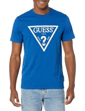 GUESS Men's Short Sleeve Chenille Logo Tee