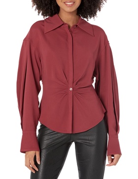 Equipment Women's Bennett Long Sleeve Top in Cordovan