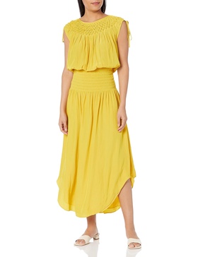 Ramy Brook Women's Zoe Boat Neck Midi Dress