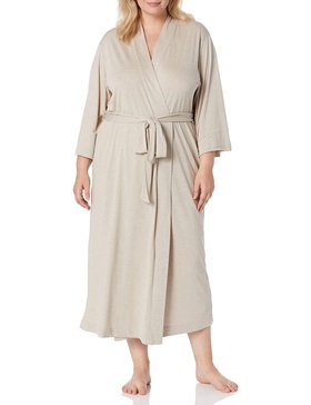 Natori Women's Plus Size Shangri-la Solid Knit Robe